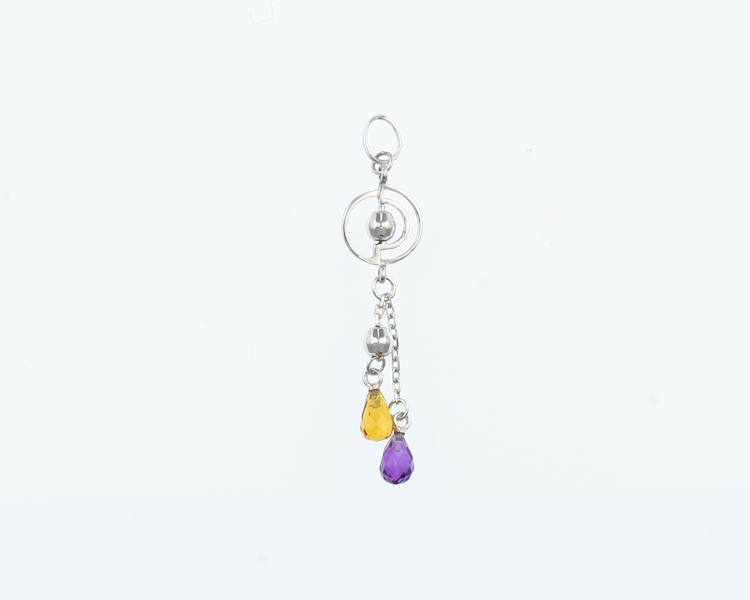 Amethyst and citrine pendant - Click Image to Close
