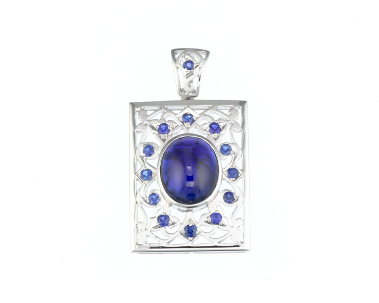 Blue sapphire pendant - Click Image to Close