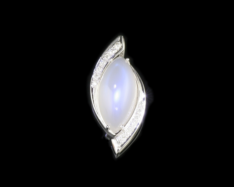 Moon stone and diamond pendant - Click Image to Close