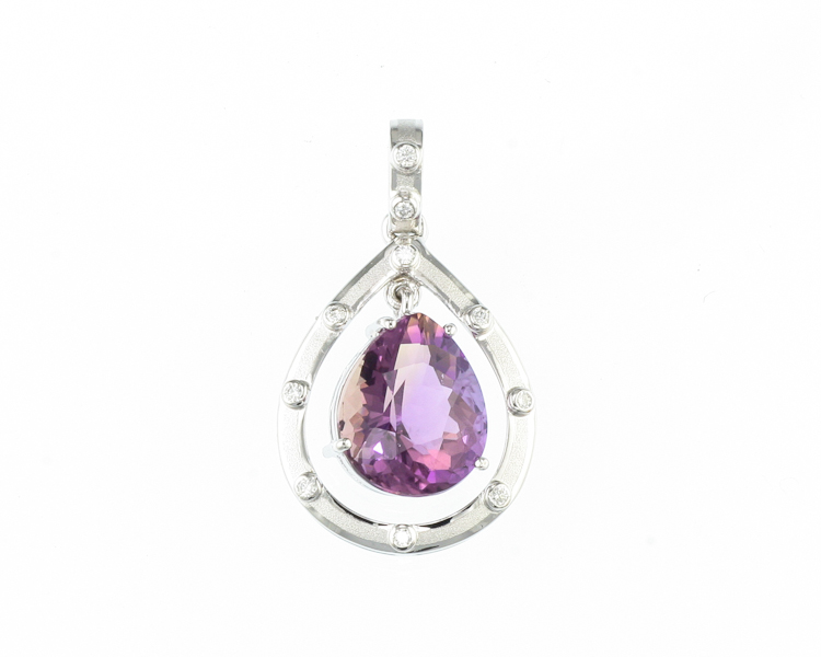 Ametrine and diamond pendant - Click Image to Close