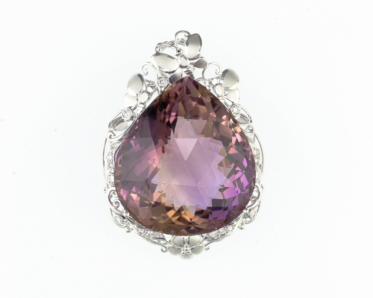 Ametrine and diamond pendant - Click Image to Close