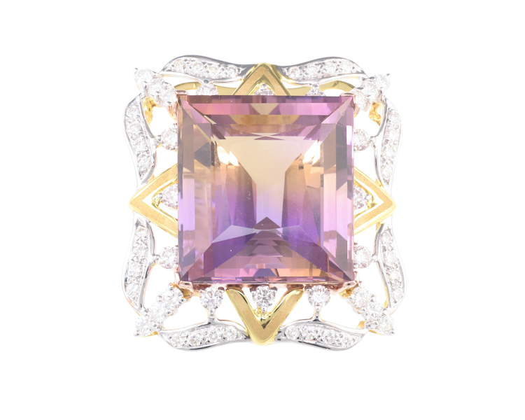 Ametrine and diamond pendant - Click Image to Close