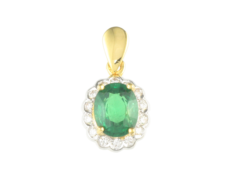 Garnet and diamond pendant - Click Image to Close