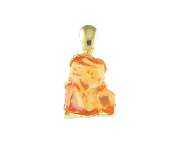 Mandarin spessartite garnet pendant - Click Image to Close
