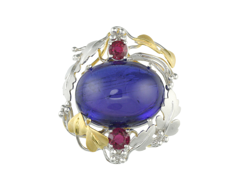 Tanzanite and ruby pendant - Click Image to Close