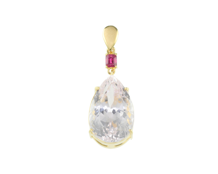 Kunzite and ruby pendant - Click Image to Close