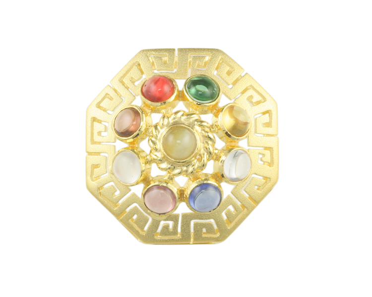 Mixed gem stones pendant - Click Image to Close