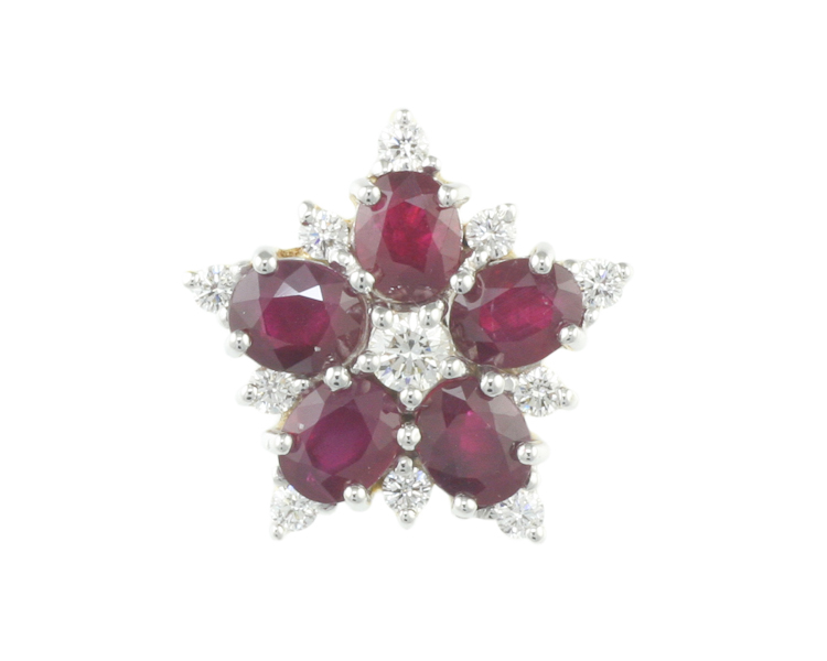 Ruby and diamond pendant - Click Image to Close