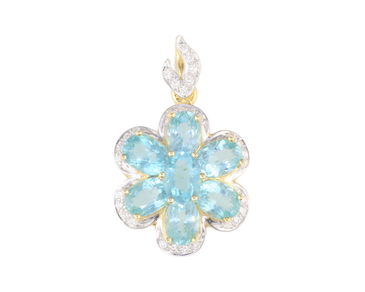 Apatite and diamond pendant - Click Image to Close