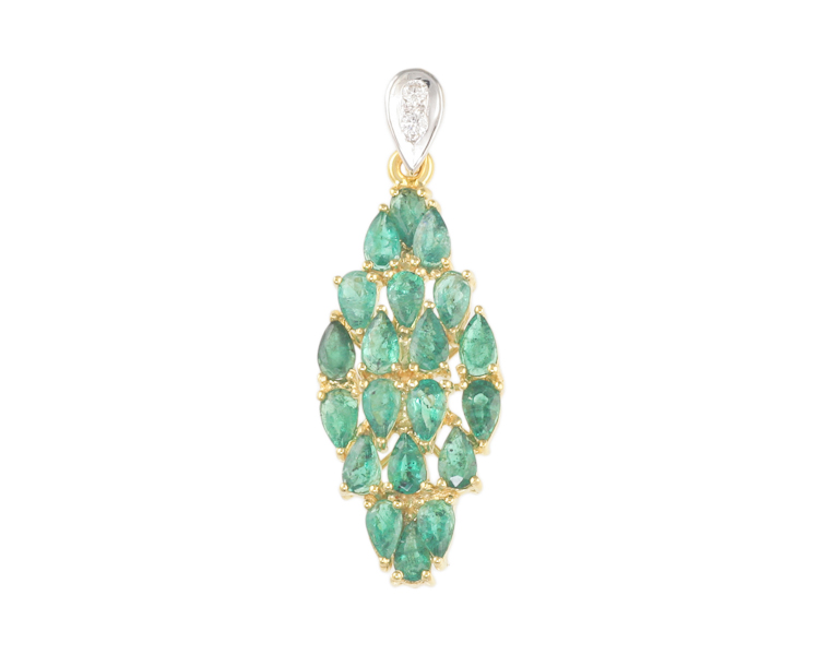 Emerald and diamond pendant - Click Image to Close