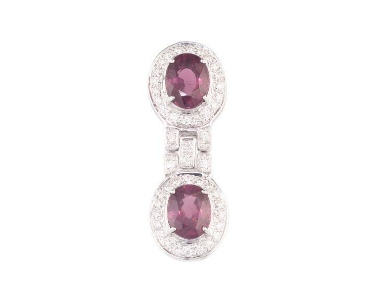 Garnet and diamond pendant - Click Image to Close