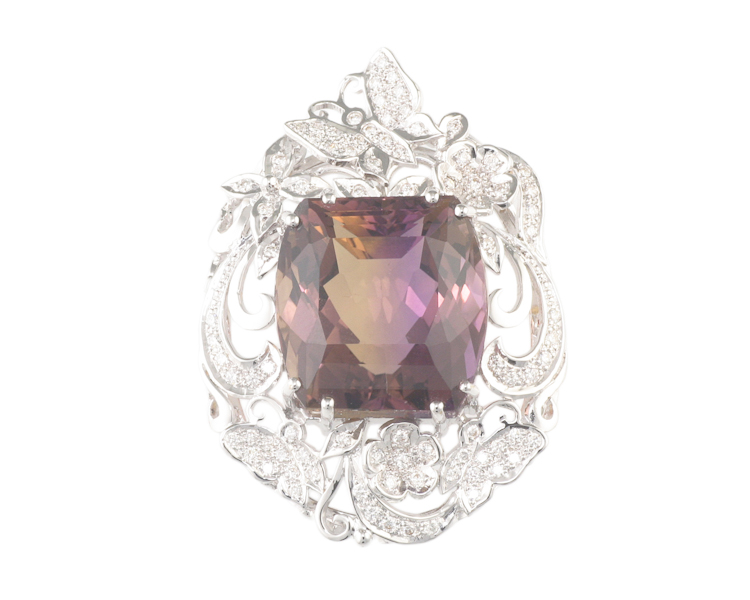 Ametrine and diamond pendant - Click Image to Close