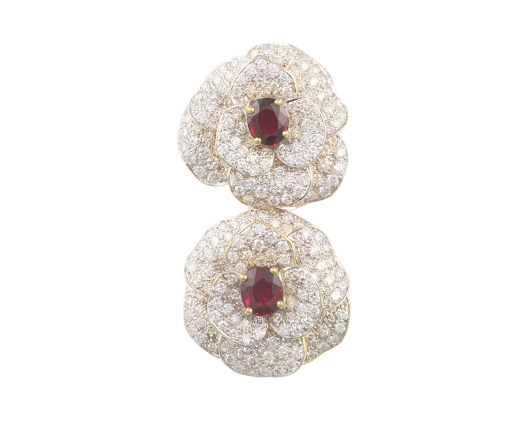 Diamond and ruby pendant - Click Image to Close