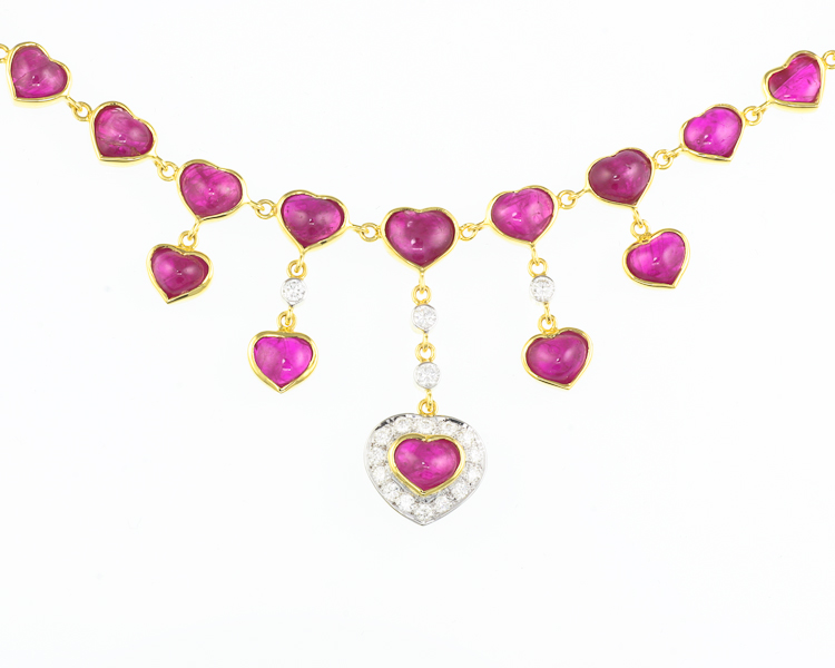 Ruby and diamond necklace - Click Image to Close