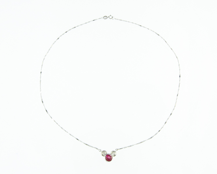 Spinel and diamond necklace - Click Image to Close