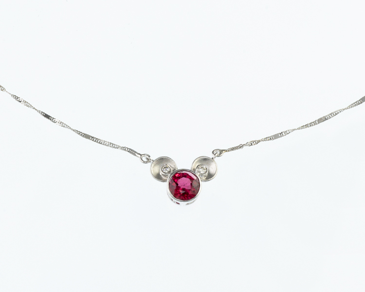 Spinel and diamond necklace - Click Image to Close