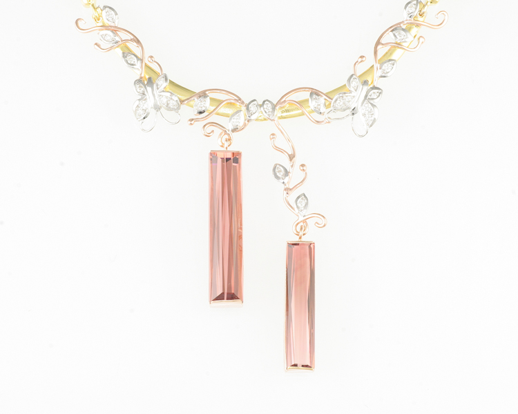 Tourmaline and diamond necklace - Click Image to Close
