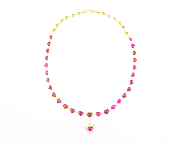 Ruby and diamond necklace - Click Image to Close