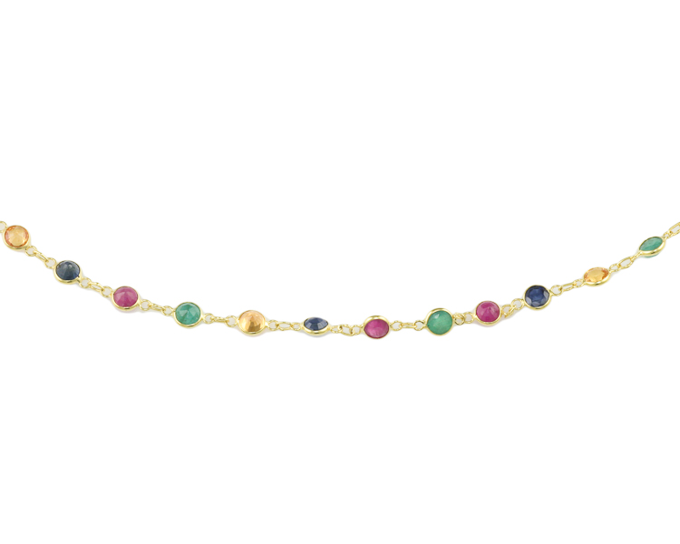 Mixed gem stones necklace - Click Image to Close
