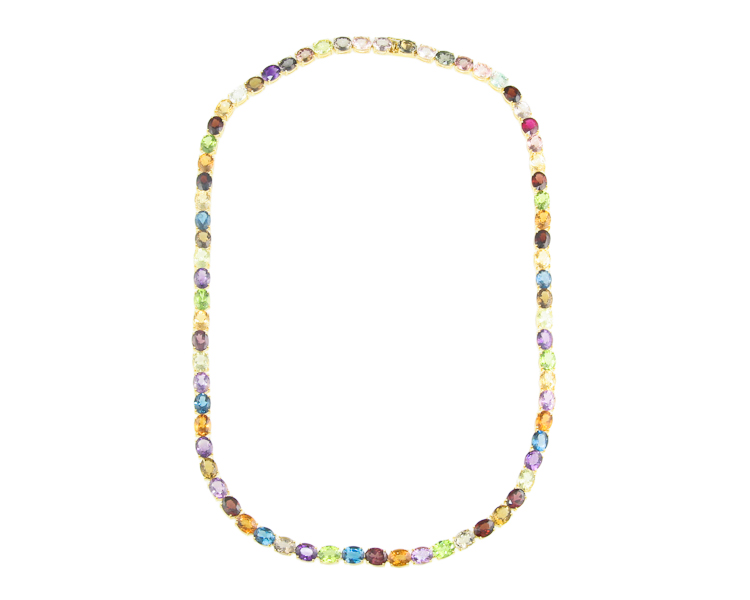 Mixed gem stones necklace - Click Image to Close