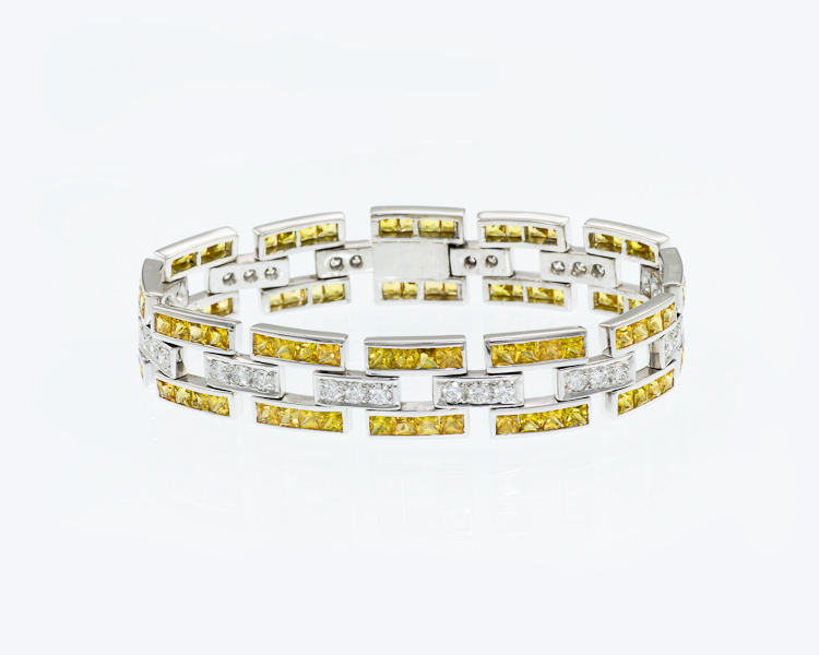 Sapphire and diamond bracelet - Click Image to Close