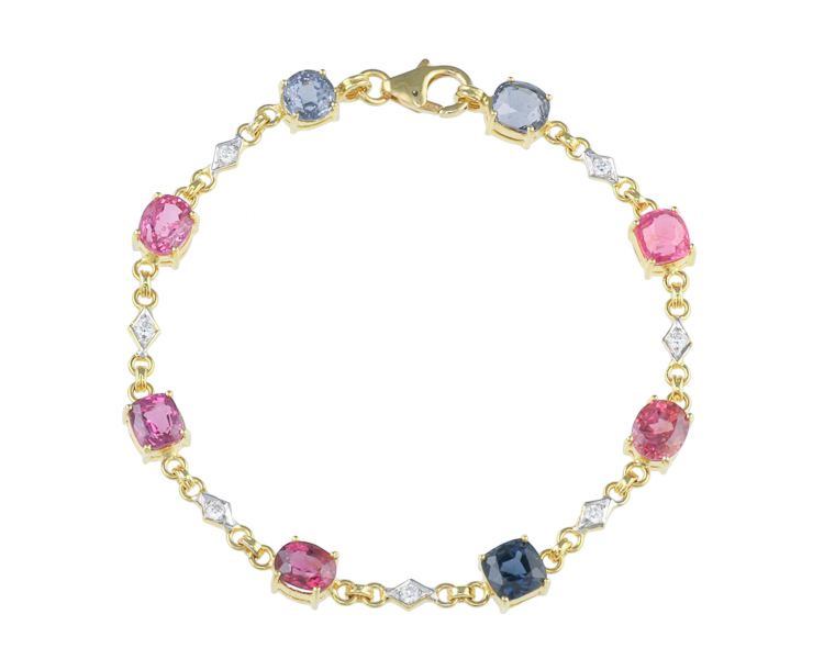 Spinel and diamond bracelet - Click Image to Close