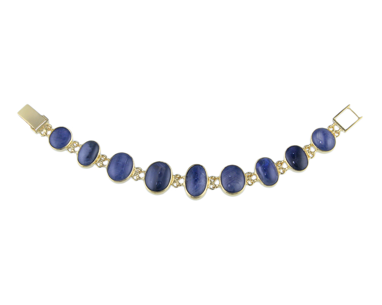 Blue star sapphire bracelet - Click Image to Close