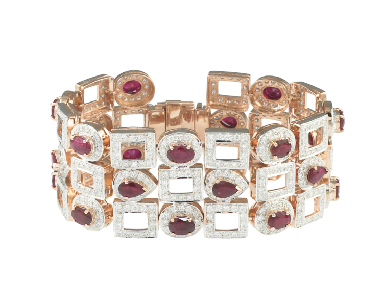 Ruby and diamond bracelet - Click Image to Close