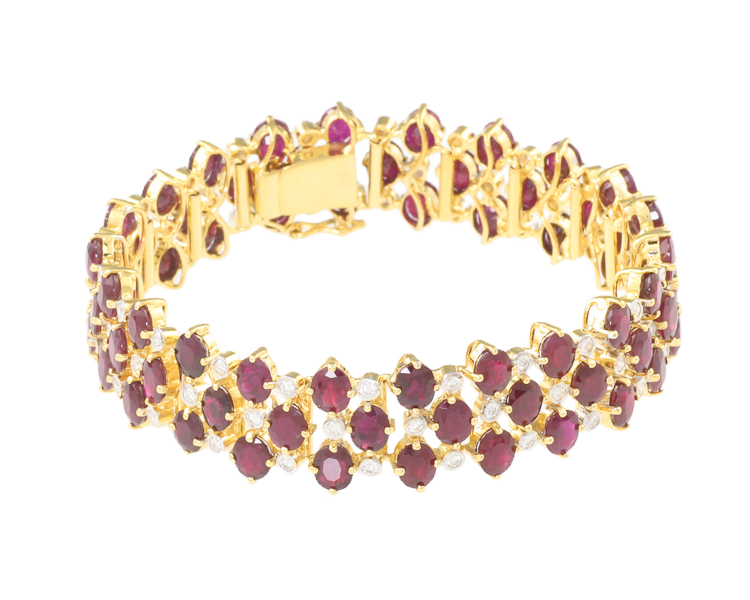 Ruby and diamond bracelet - Click Image to Close