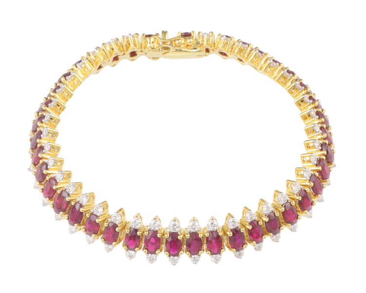 Ruby and diamond bracelet - Click Image to Close