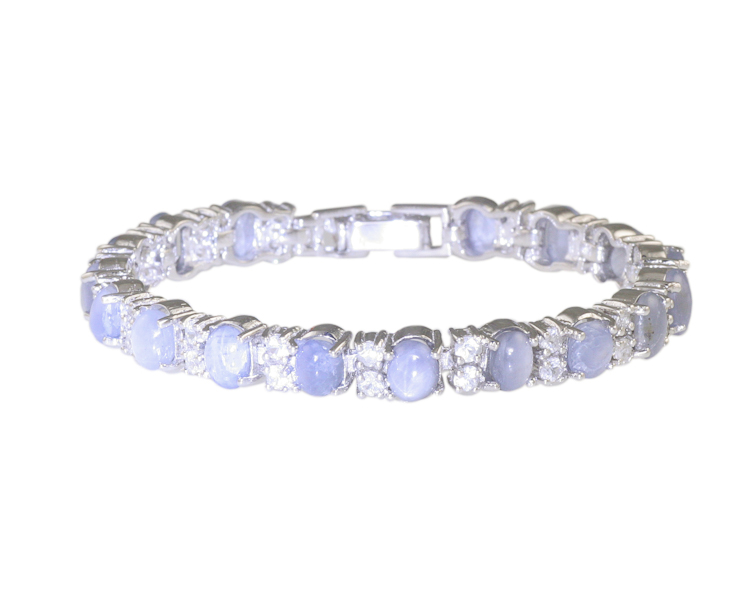 Star sapphire and zircon bracelet - Click Image to Close
