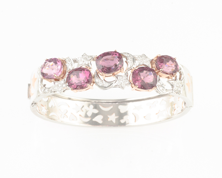 Spinel and diamond bangle - Click Image to Close