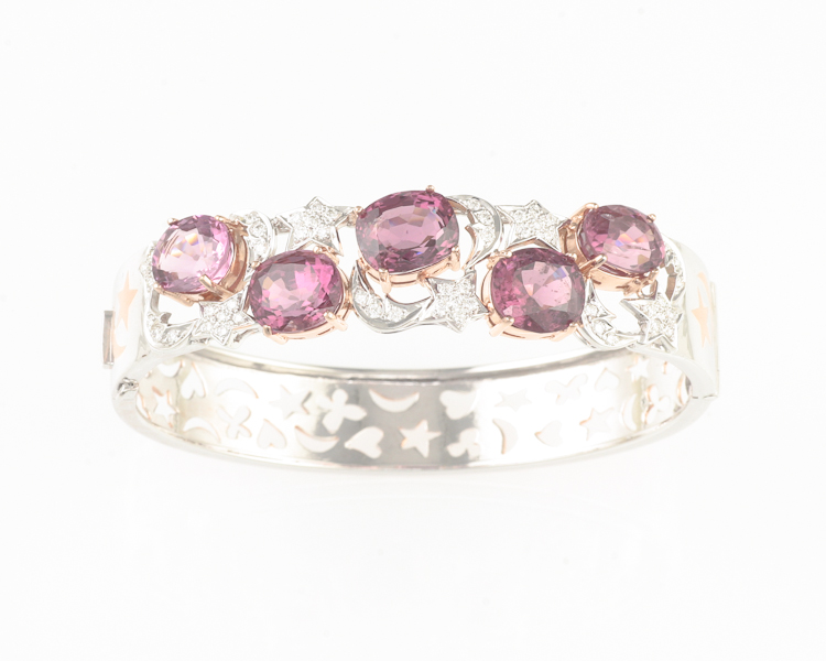 Spinel and diamond bangle - Click Image to Close