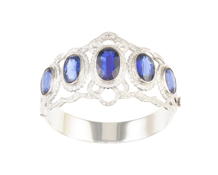 Kyanite and diamond bangle - Click Image to Close