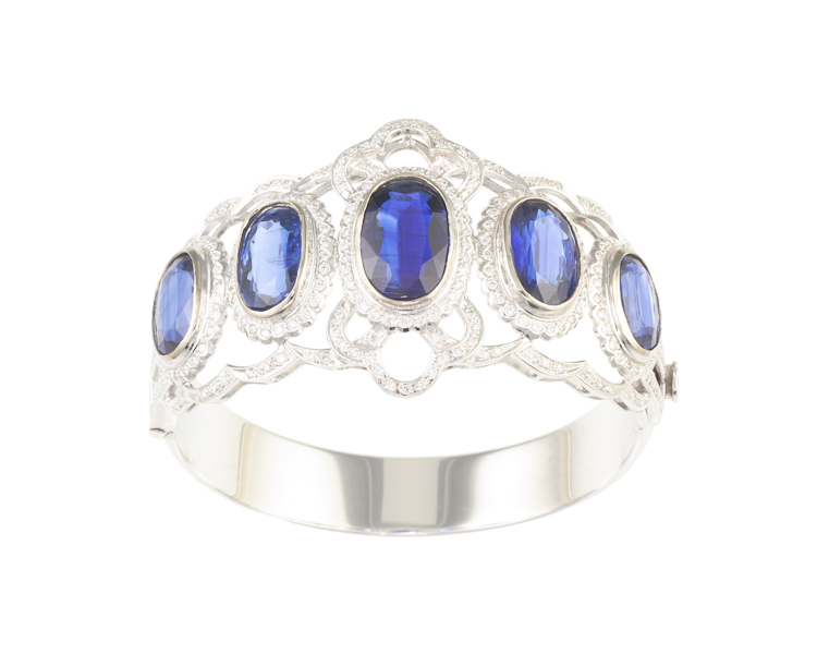 Kyanite and diamond bangle - Click Image to Close