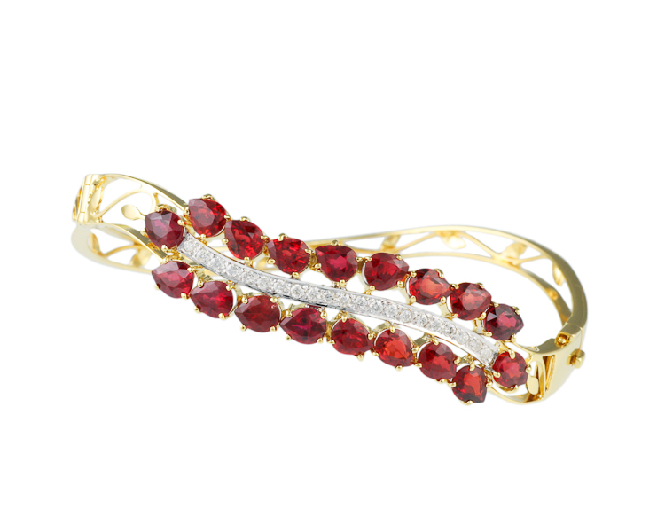 Ruby and diamond bangle - Click Image to Close