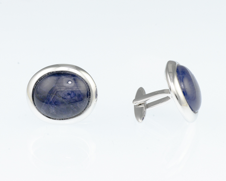 Blue sapphire cuff links - Click Image to Close