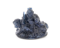 Blue sapphire Cai Shen statue