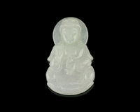 Jadeite (type-A) Guan Yin amulet