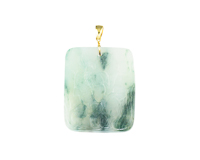 Jadeite (type-A) fishes amulet with 21k gold hook