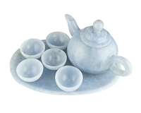 Nephrite jade (type-A) tea set