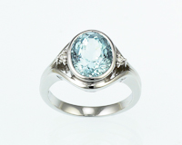 Aquamarine and diamond ring