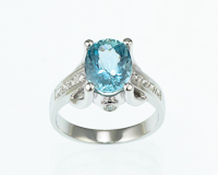 Aquamarine and diamond ring