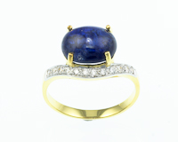 Blue sapphire and diamond ring