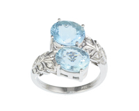 Aquamarine and diamond ring