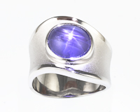 Blue star sapphire ring
