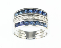 Blue sapphire and diamond ring