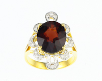 Garnet and diamond ring