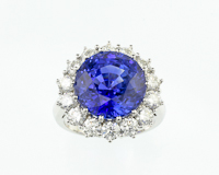 Blue sapphire and diamond ring