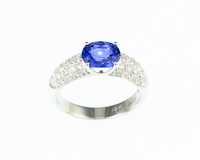 Blue sapphire and diamond ring